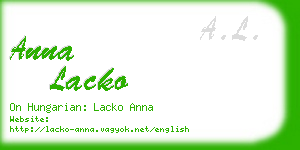 anna lacko business card